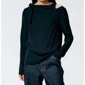 TIBI feather weight benedict top in black, NWT, Size 4